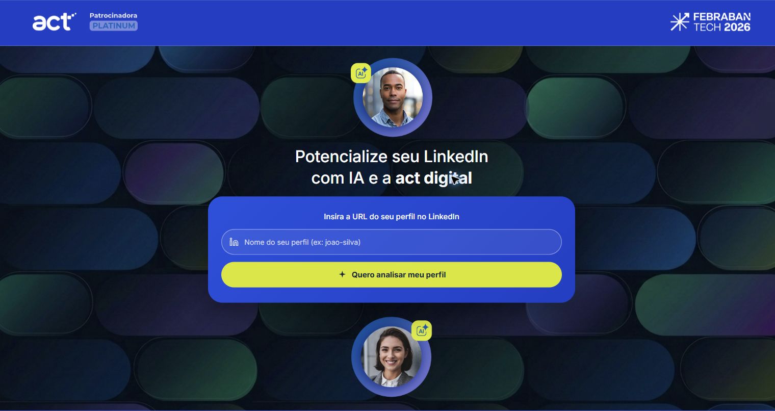 Tela inicial da experiência da ACT Digital